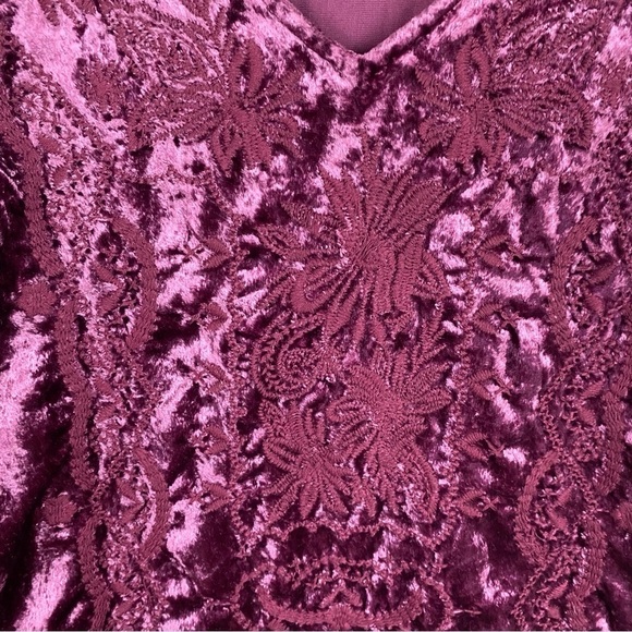 Soft Surroundings Cranberry Velvet Holiday Dress size Large Tall - Picture 11 of 11